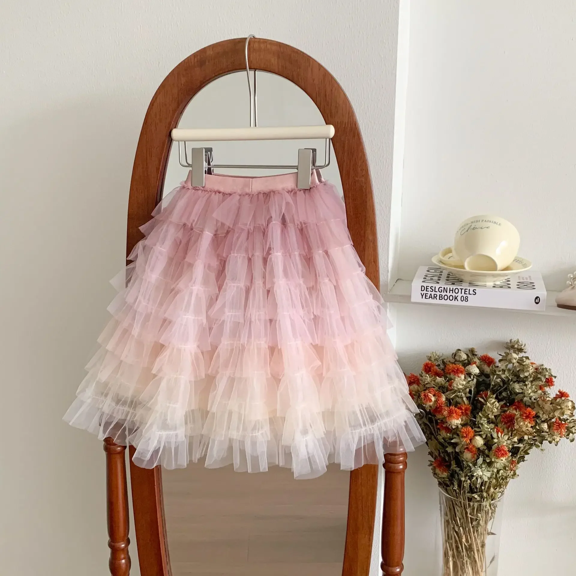 Groothandel Mesh Regenboog Gelaagde Jurk Prinses Baljurk Lieve Rok Kleine Meisjes Tutu Rokken Ballet Dans Kids Party Dagelijkse Rok
