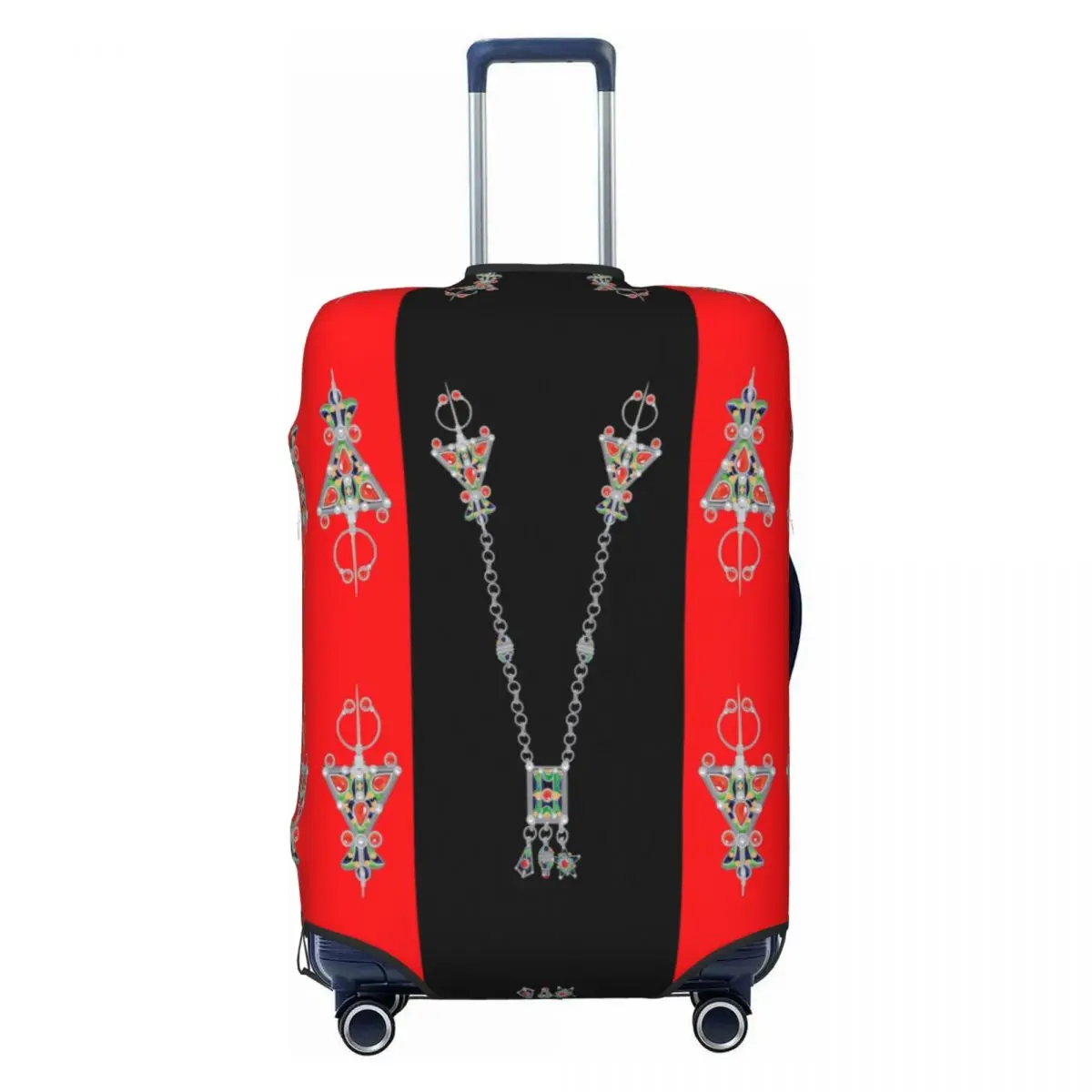 Custom Kabyle Jewelry Amazigh Style Luggage Cover Protector Elastic Africa Ethnic Travel Suitcase Covers