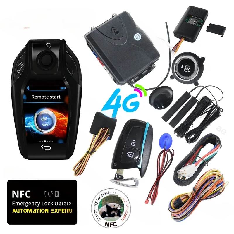 Drop Shipping KOL Cardot NFC 4G Mobile Phone Control Alarm Keyless Entry Remote Push Engine Start Stop Smart Key Car