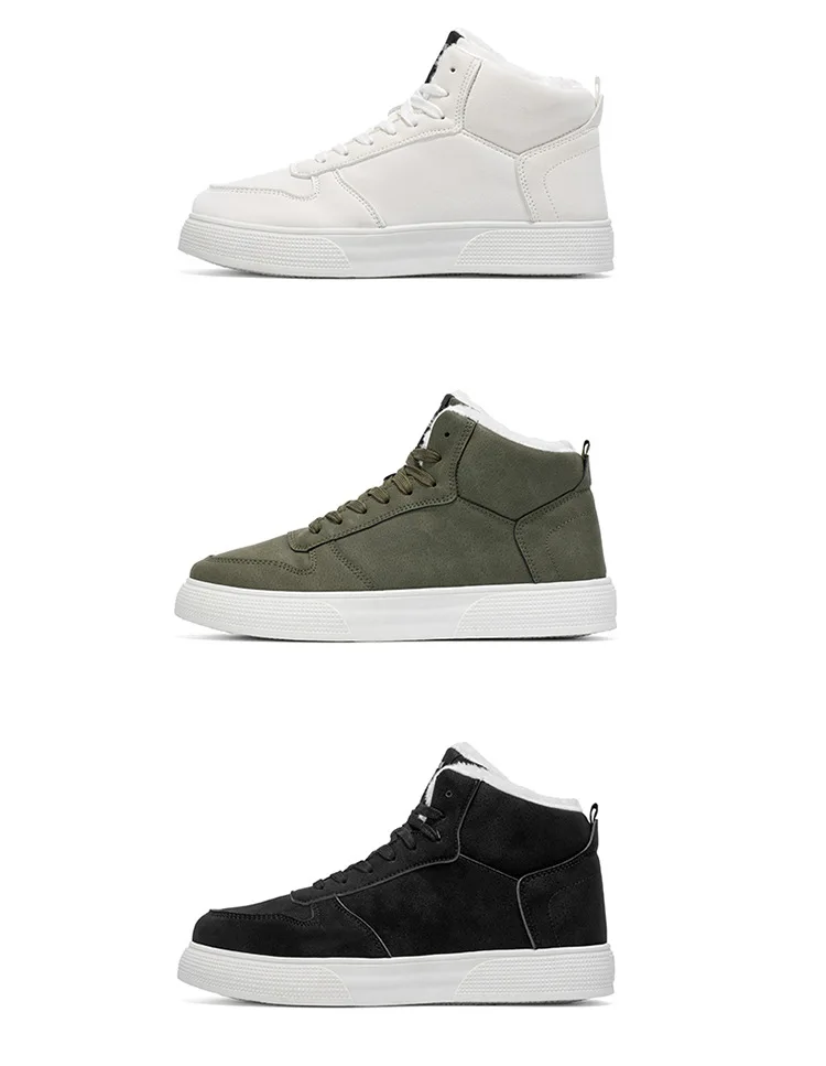 أحذية رجالي خضراء موضة عالية الجودة أحذية رياضية كاجوال شتوية قطيفة أحذية قطنية دافئة للرجال منصة برباط مقاس كبير 47 48 #5