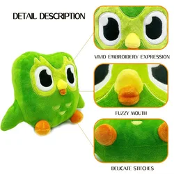 Duolingo Owl Plush Toy Green Owl Doll Soft Stuffed Duo Plushie Of Duo The Owl Cartoon Anime Animal Doll Children Birthday Gift