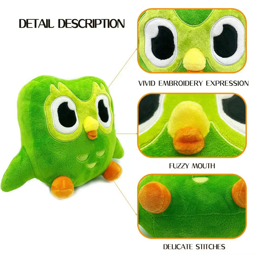 Duolingo Owl Plush Toy Green Owl Doll Soft Stuffed Duo Plushie Of Duo The Owl Cartoon Anime Animal Doll Children Birthday Gift