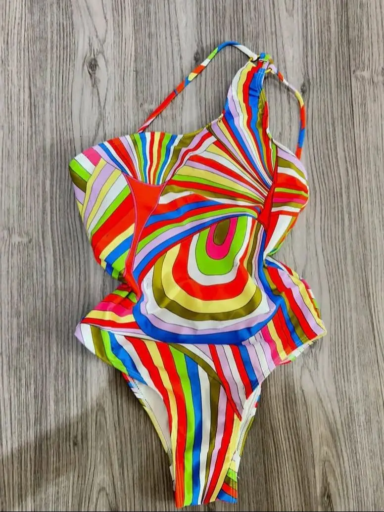 ชุดว่ายน้ำบิกินี่สำหรับผู้หญิง ดีไซน์หรูหรา พิมพ์ลายคลาสสิกพร้อมโลโก้ตัวอักษรชื่อยี่ห้อ