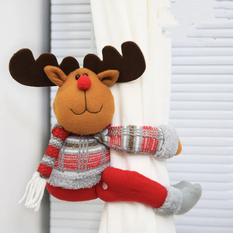 

Christmas Cartoon Curtain Doll Hanging Ornament - Santa, Snowman And Elk, Suitable For Family Party Decoration