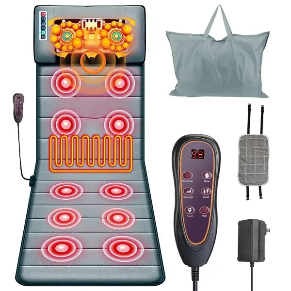 

Full Body Electric Massage Mat with Heat Vibration Massage Pad Cushion Back Massage MattrChair Pad