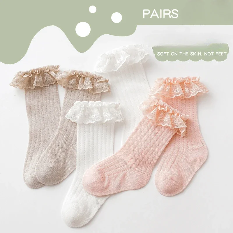 0-2 Years Old Summer Thin Korean Version of Fashion Simple Lace Princess Baby Socks Soft Breathable Leg Photo Girls Stockings