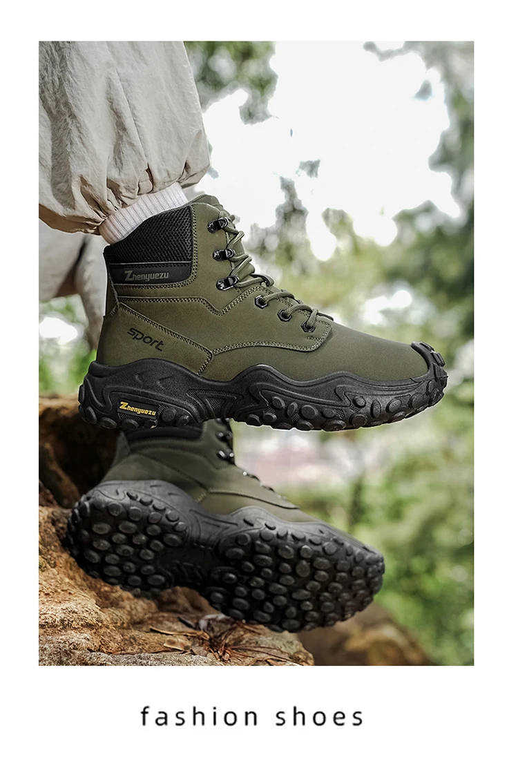 Outdoor-Wanderstiefel mit dicken, rutschfesten Sohlen, atmungsaktivem Mesh-Obermaterial, geeignet für Bergsteigen, Camping, Kiespfade und vollständig anpassbar für tägliche Outdoor-Wanderungen, mit Anti-Rutsch- und Stoßdämpfungseigenschaften – Detail 14