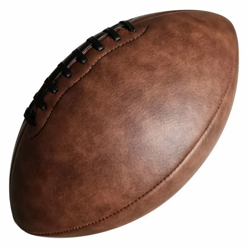 Genuine Leather Rugby Size #9 Machine Sewn American Football For Adults Men Official Match Clubs Training Olive Ball