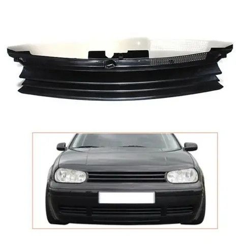 #697O Black Car Grill Front Hood Grille For-VW Volkswagen GOLF 4 MK4 GTI R32 1997-2004 1J0853655G (black)