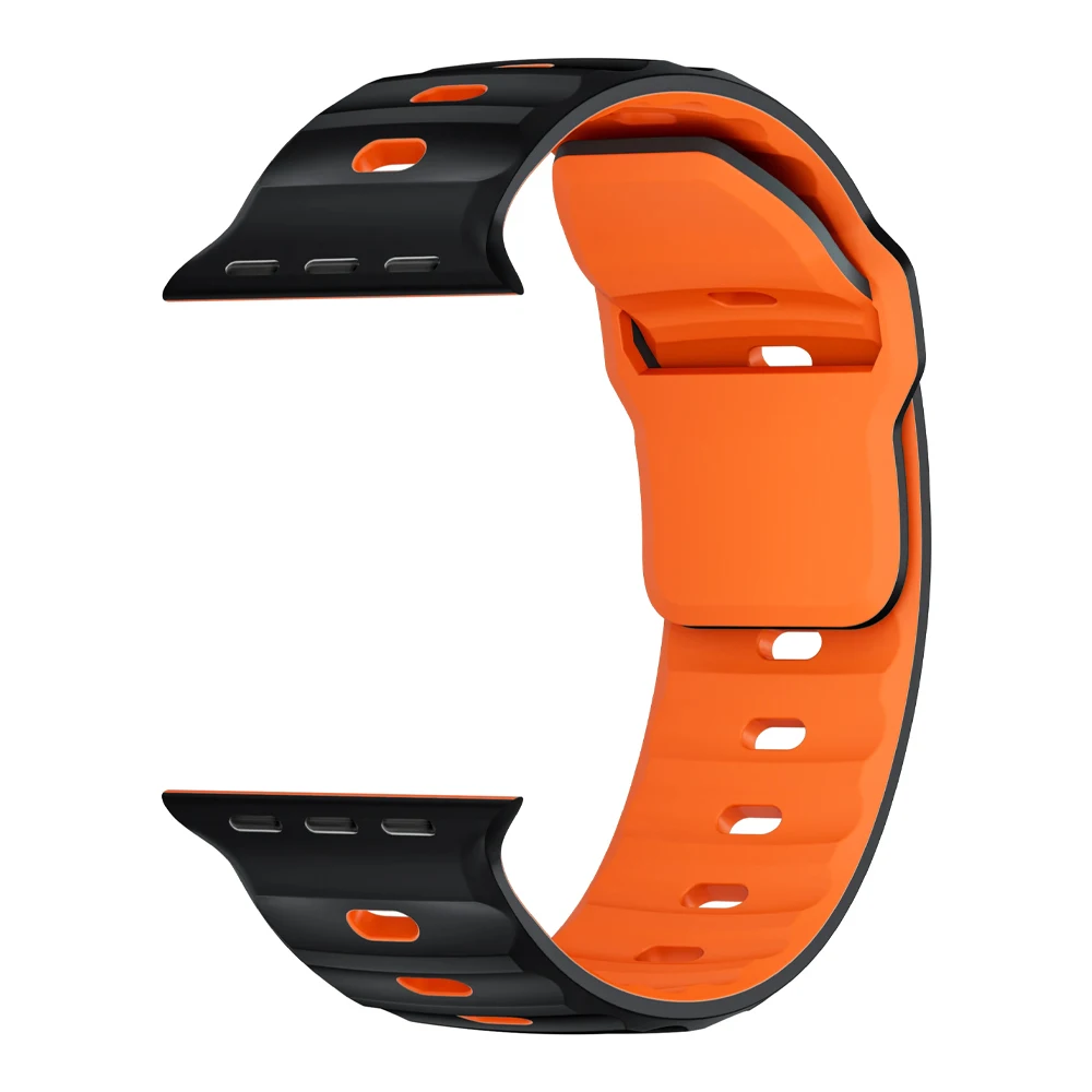 Silicone Straps For Apple Watch Ultra 2 Band 49mm 45mm 46mm 44mm 42mm Rugged Sport Bracelet correa IWatch Series 10 SE 9 8 7 6