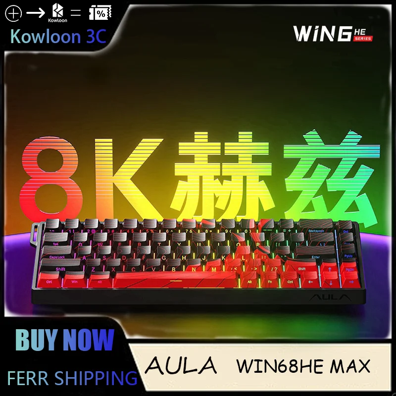 [Newest] AULA WiN60/68HE PRO/MAX Mechanical Keyboard Magnetic Switch RT Gaming Esport Valorant Custom Wired RGB 0.01mm 8kHz