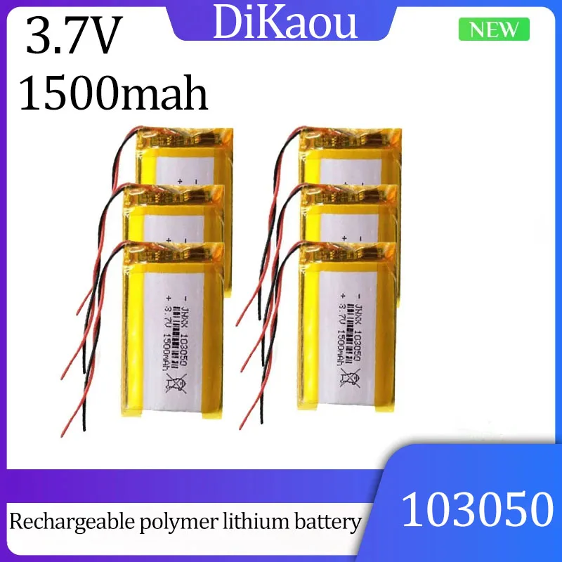 

3.7V 103050 1500mah Polymer Battery Rechargeable Battery for Mp3 MP4 GPS Beauty Instrument Shaver Digital Product Communication