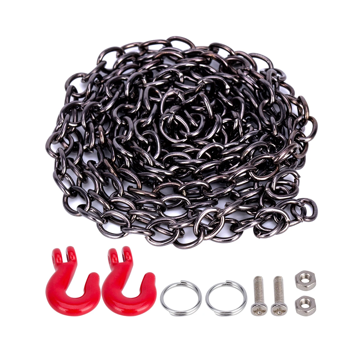 Zubehör im Maßstab 1:10, Metall-Recovery-Abschleppschäkel, Windenhaken, Bogenschäkel, Schnappblöcke, Kettenanker für RC Crawler SCX10 TRX4