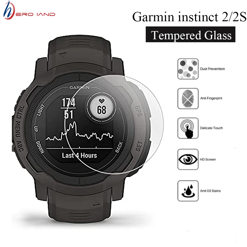 2pcs Full Screen Protector Film For Garmin Instinct 2 2S Watch HD 9H Tempered Protective Glass Explosion-proof Anti Scratch Film