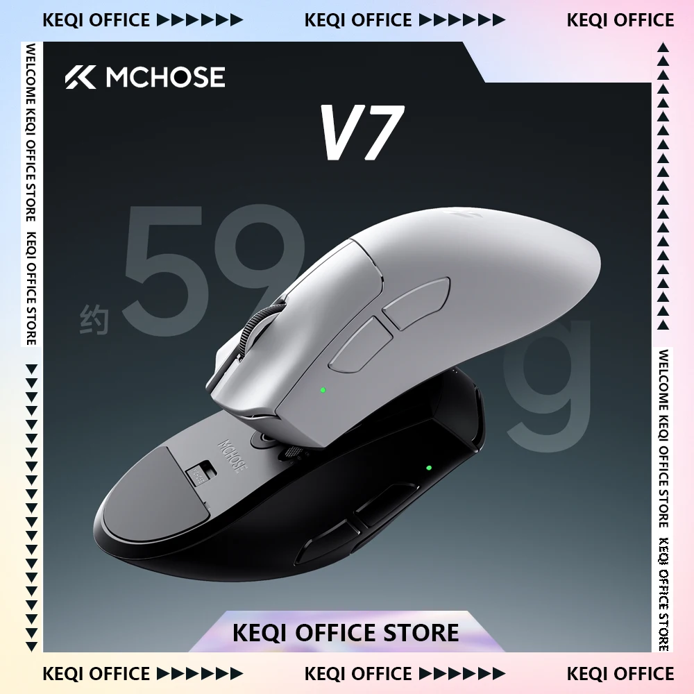 MCHOSE V7 Wireless Gaming Mouse Bluetooth PAW3395 Ergonomics E-sports Mice 500mAh Long-range Battery Life Customized Gifts