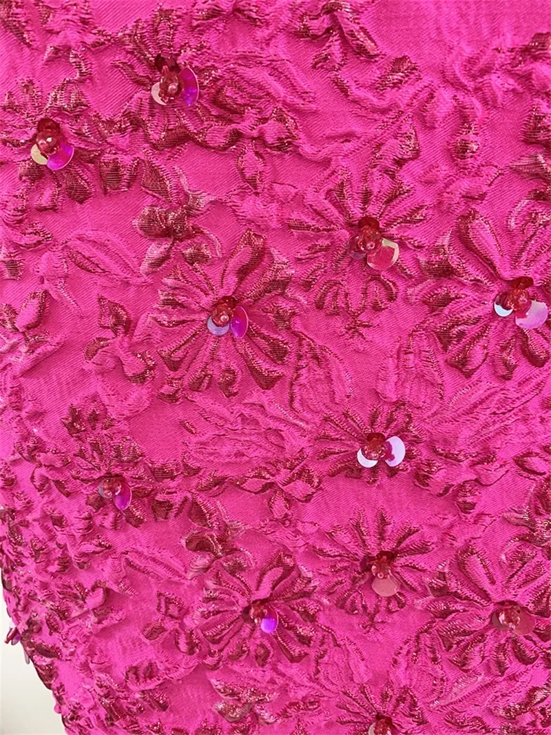 Barbiecore-vestido de fiesta de cristal para mujer, pantimedias elegantes y formales, color rosa, de lujo