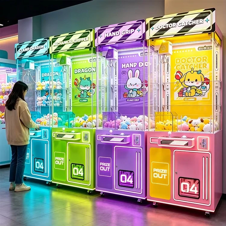 OEM ODM Coin Operated Prize Claw Machine Plush Doll Gift Catching Crane Claw Machine Plush Toys,figurines, Boxes Bulk for Kids