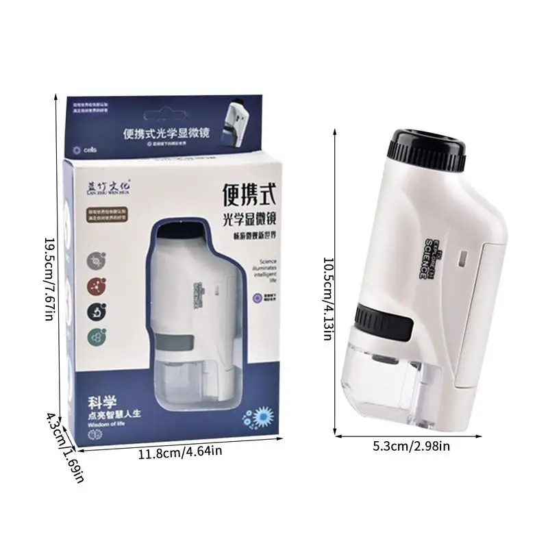 Portée de poche portable à LED pour enfants, jouets de science STEM, mini, déterminer, 60X-120X, 7-14 ans