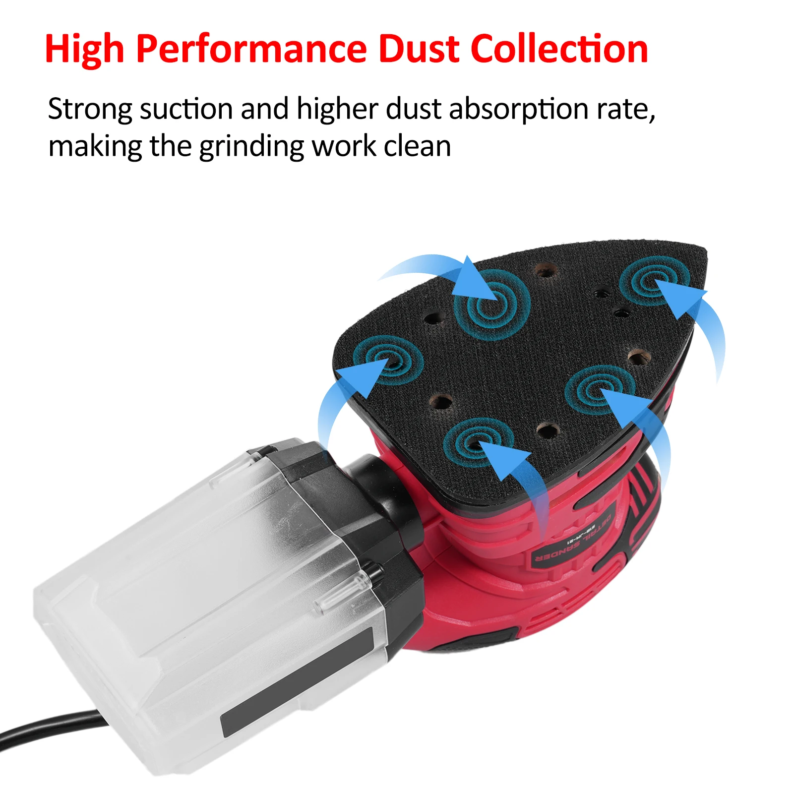 Levigatrice per dettagli Levigatrice elettrica compatta da 13.000 OPM con collettore di polveri Levigatrice elettrica da 220 W 1,6 A