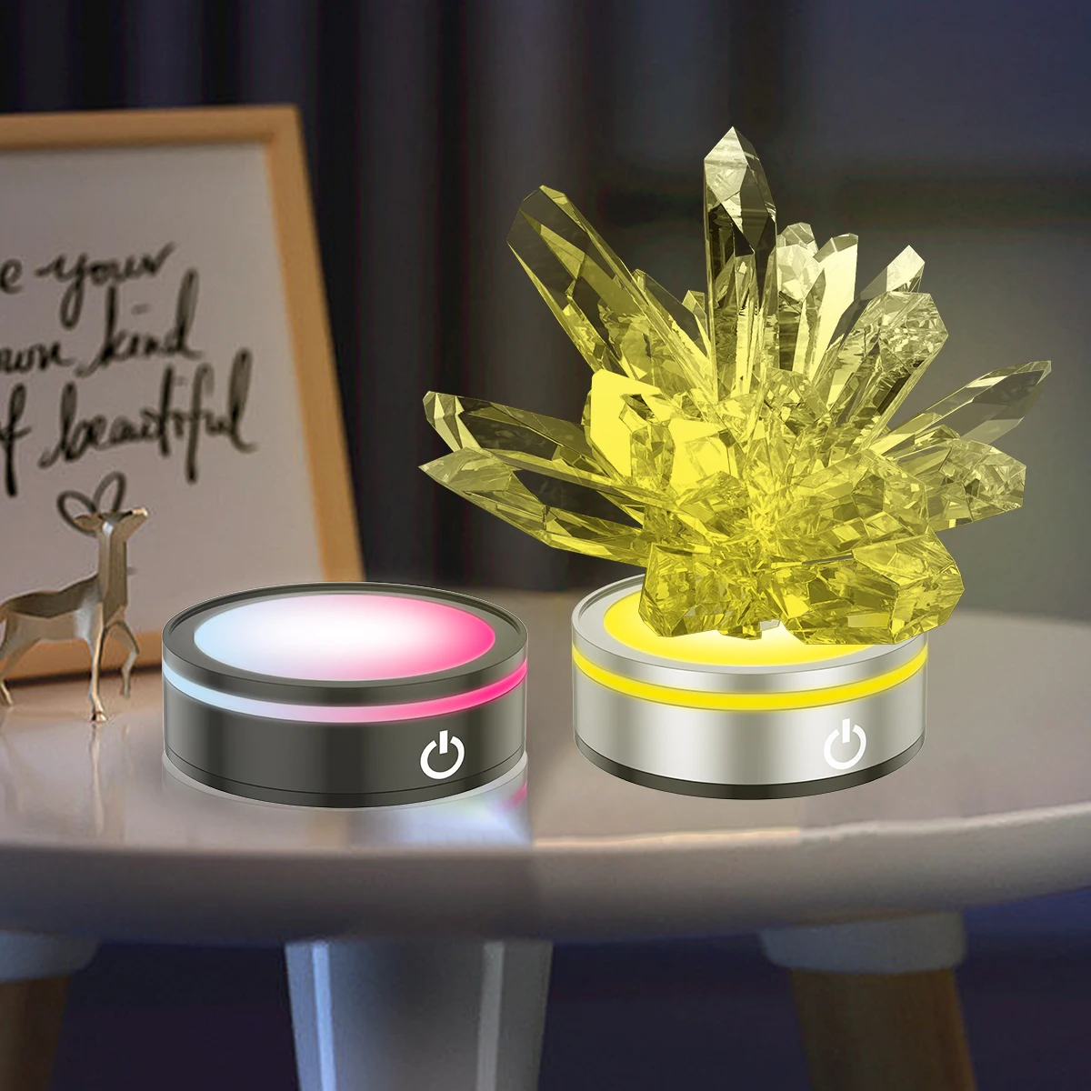 

2Pcs Touch LED Light Base Night Light Base With 6 Lighting Modes LED Lamp Display Base for DIY Nightlight Crystal Glass Ornament