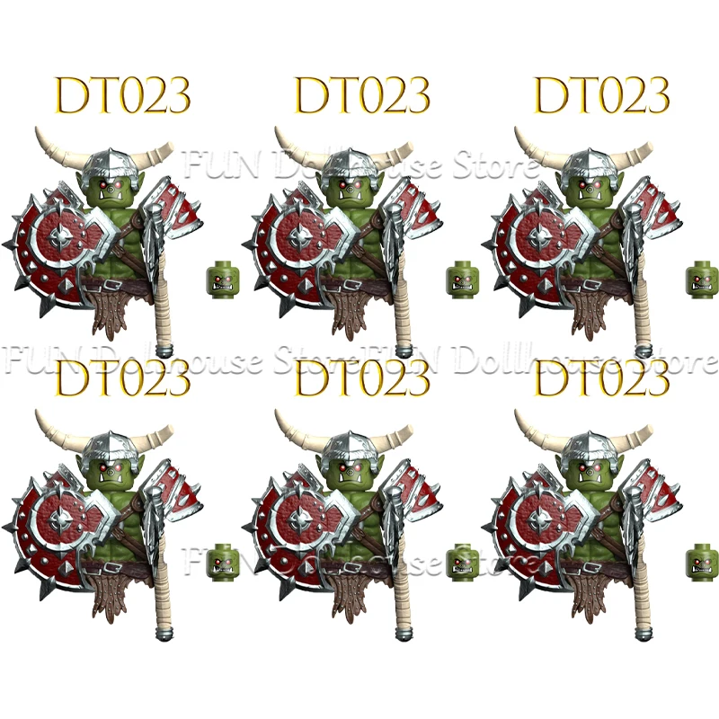 Mittelalterliche Militärische Ork Soldat Action-figuren Bausteine Skelett Krieger Arme Ninja Schwert Schild Montieren Modell Ziegel Spielzeug