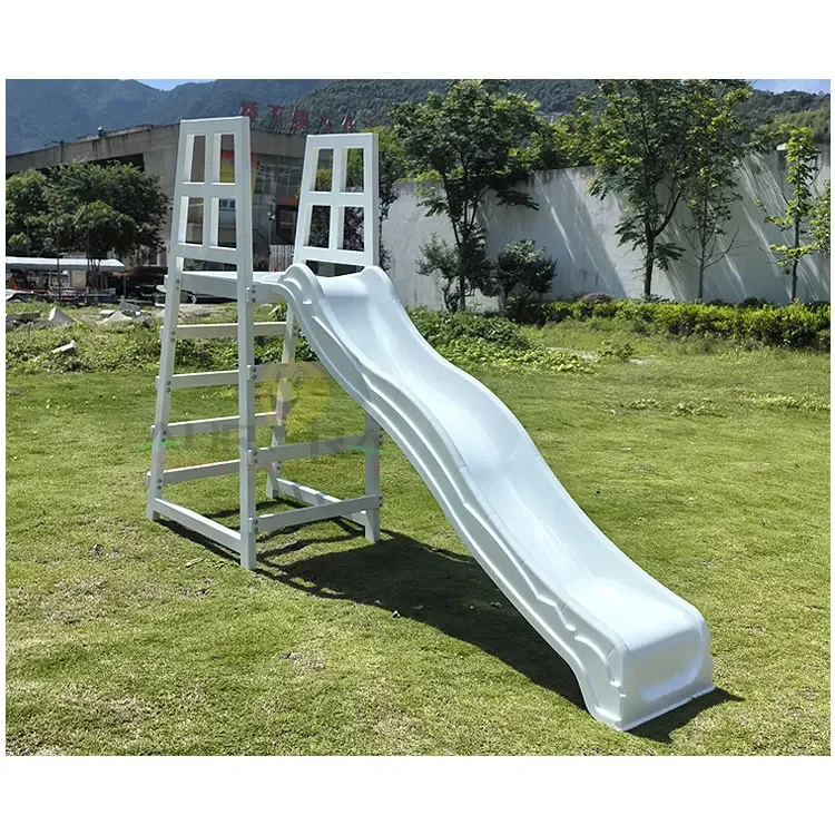 Funny park games plastic slide playground outdoor plastic slide soft play for kids indoor ball pol white slide soft play