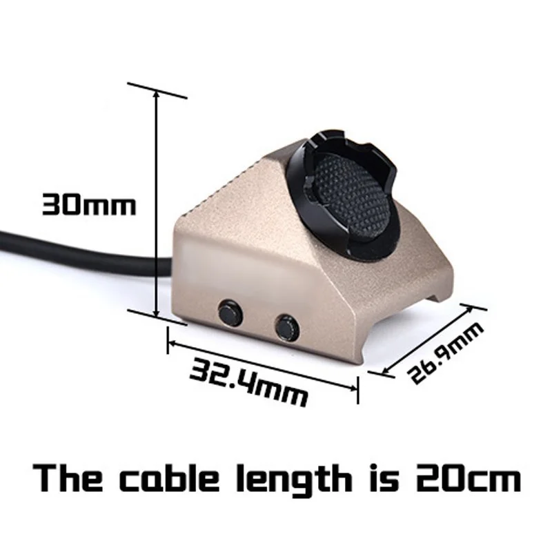 WADSN interruptor de botón de linterna de presión remota táctica, arma de caza, accesorio de pistola de explorador Airsoft para luz de caza M300 M600