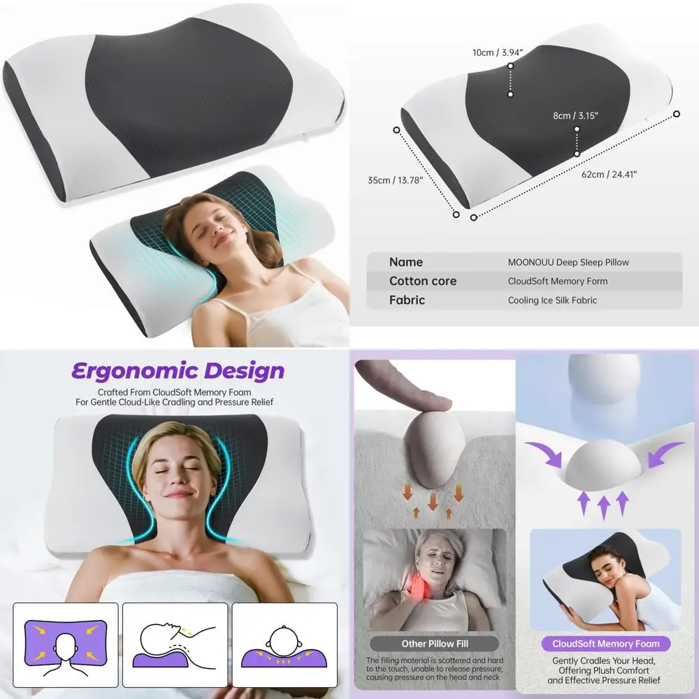 

Ergonomically Designed Orthopedic Pillow for Side and Back Sleepers with Contoured Support for Neck Comfort