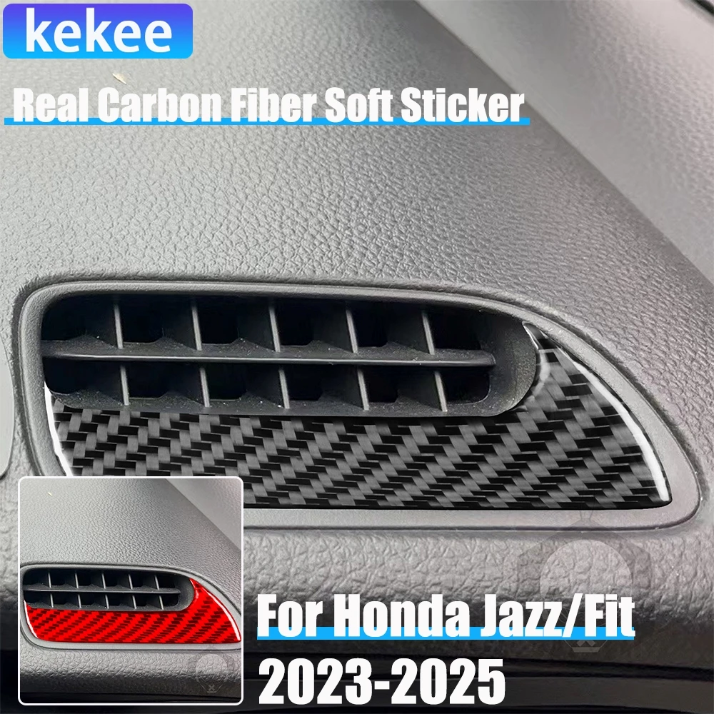 

Real Carbon Fiber Car Accessories Air Vent Panel Decorative Trim Cover Soft Sticker For Honda Fit /Jazz GR9 2023 2024 2025