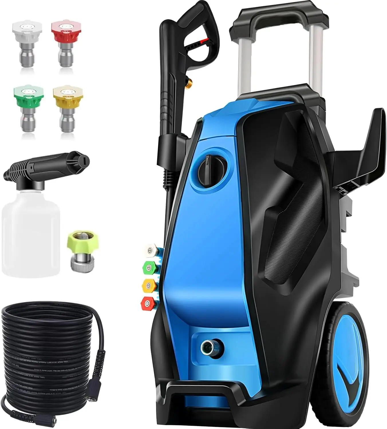 

Electric Pressure Washer, 5000PSI 4.0GPM Heavy Duty Power Washer with 33 FT Extension Hose, 4 Quick Connect Nozzles and Foam Can
