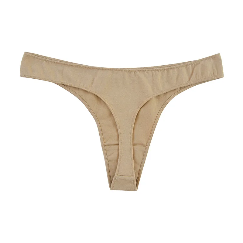 4 Stück/Set Damen Baumwoll-Stringhöschen mit niedrigem Bund, atmungsaktiv, einfarbig, dehnbar, Damen-T-String, sexy Dessous, Größe M-XL – Detail 6