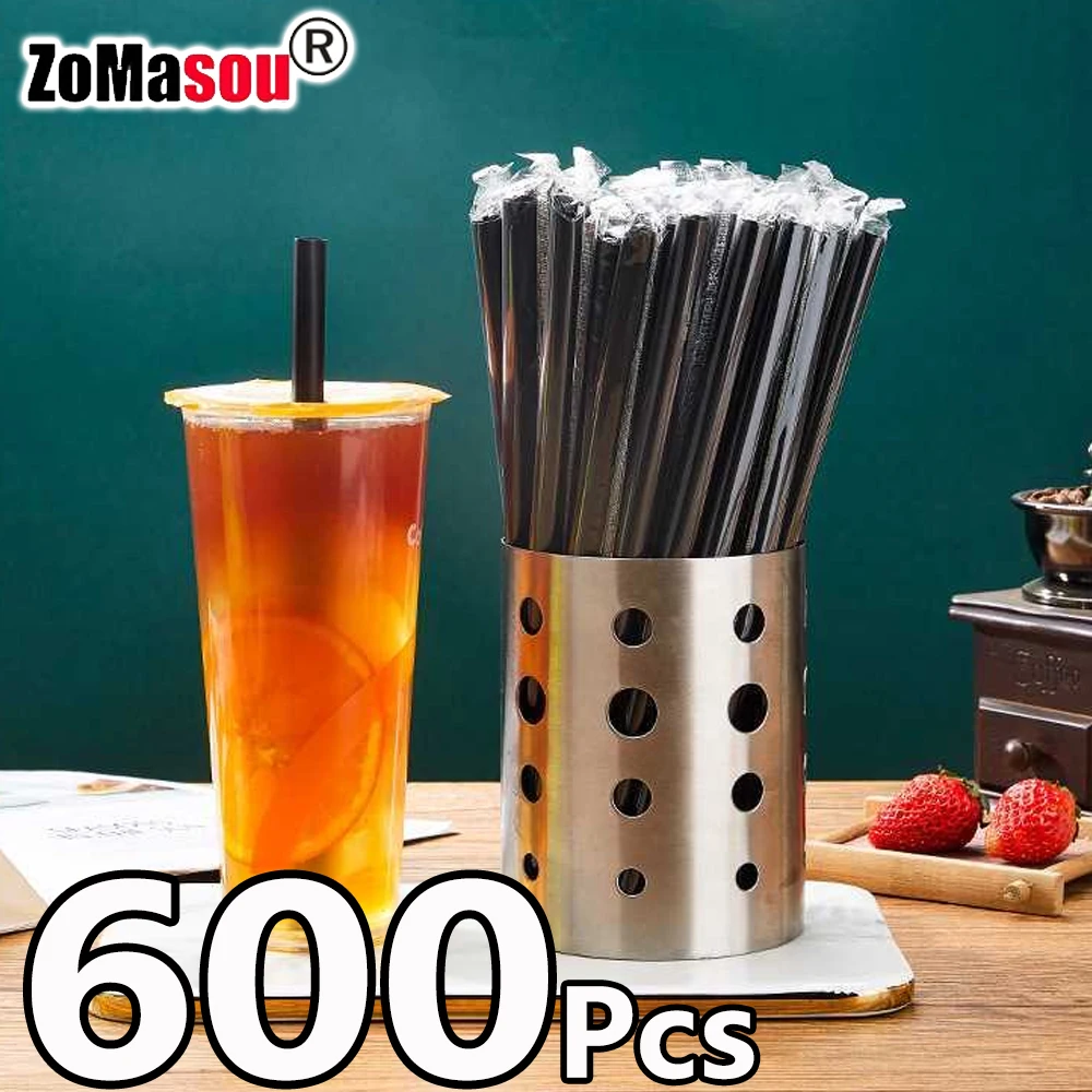 

50-400Pcs Black Big Milkshake Straws Large Drinking Straws Bubble Tea Straw MilkTea Straws Party Wedding Bar Home Accessories