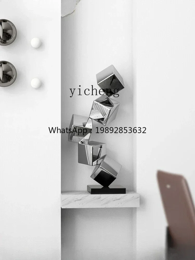 

A1Metal Geometric Stainless Steel Art Model House Decorative Ornament
