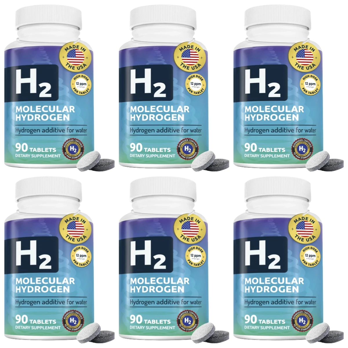 Invigorated Water Hydrogen Water Tablets with Magnesium 12 PPM H2 Molecular Hydrogen Tablets for Drink Water-90 Pieces