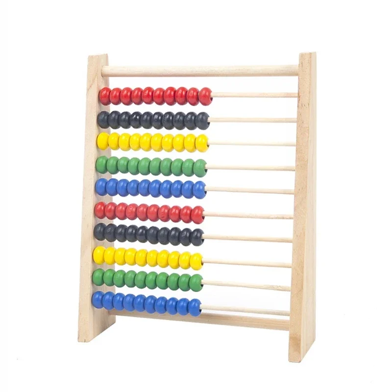 เครื่องคิดเลขลูกปัดนับเด็ก Abacus ไม้ทักษะการคิดเชิงตรรกะเครื่องมือเด็กการเรียนรู้ก่อนวัยเรียนของเล่นการคํานวณขาตั้ง