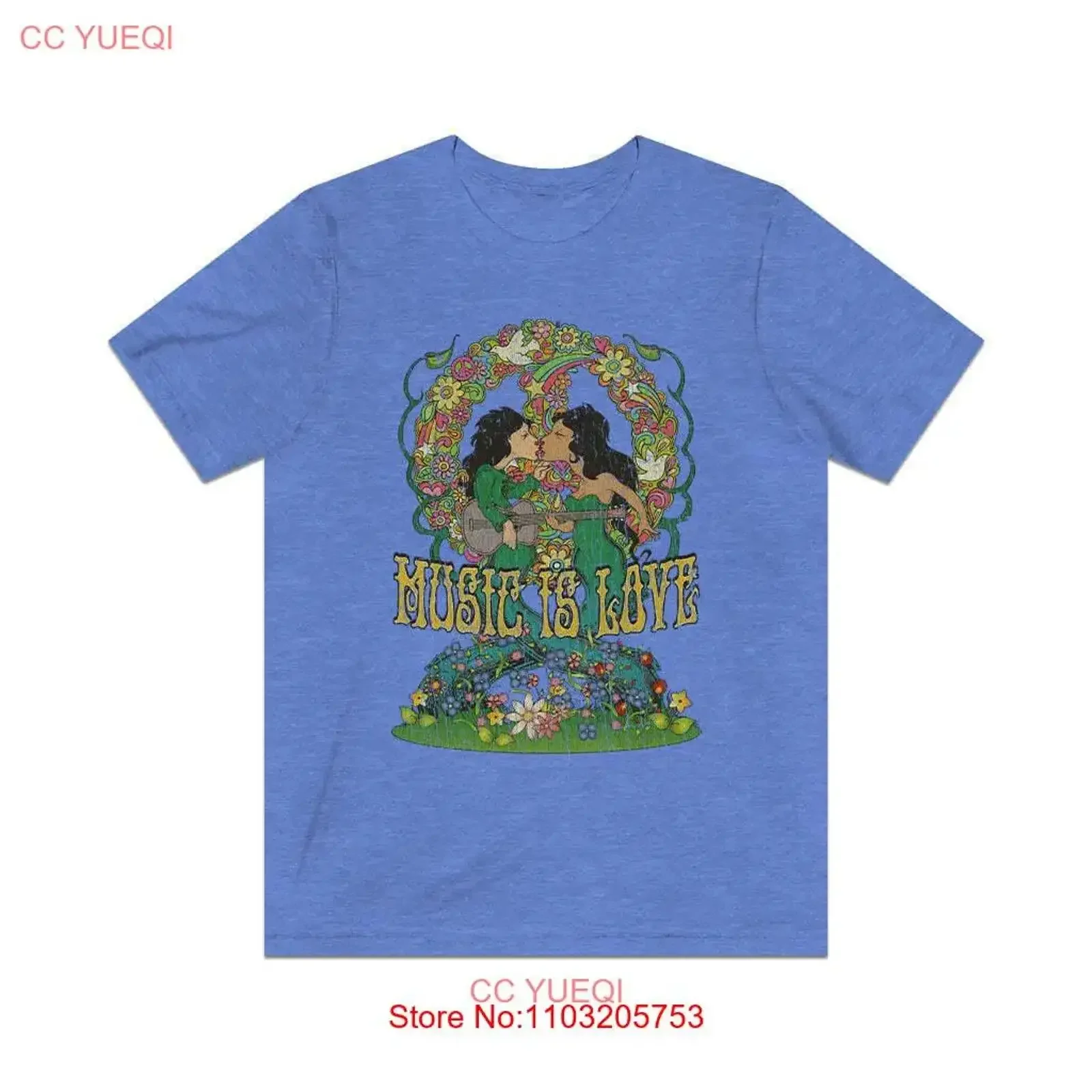 

Винтажная мужская футболка Music is Love 1971, винтажный стираный универсальный топ для повседневной носки, удобная растянутая мужская слегка