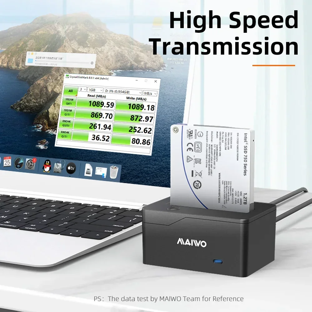 MAIWO M.2 NVME Protocol Drive 2.5 inch 10Gbps U.2 SSD Solid State Drive Reading Base Type-C Interface USB-C HDD Docking Station