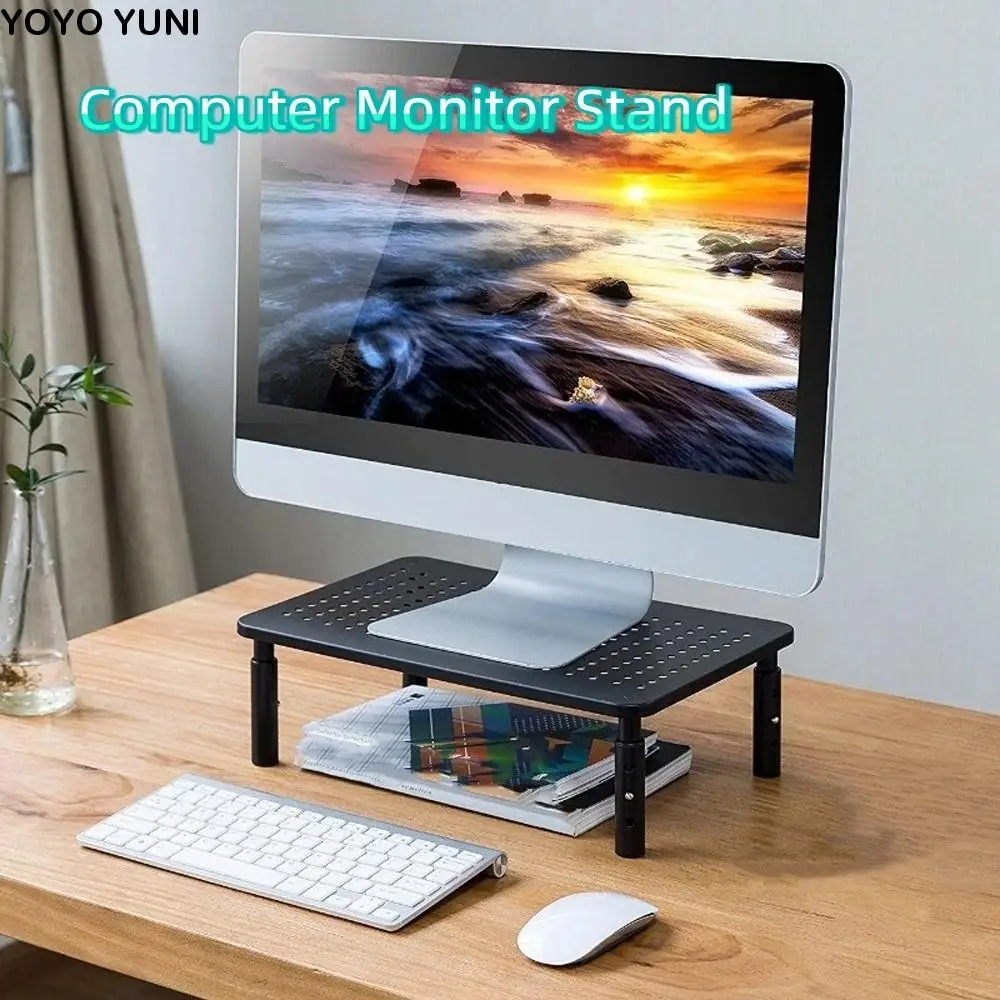 

3-регулируемая по высоте подставка для компьютерного монитора, ящик для хранения, металлическая подставка для регулировки высоты монитора, портативная подставка для увеличения высоты