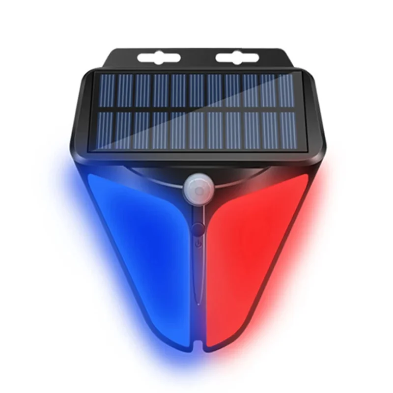 A003 Luces de alarmas solares para exteriores 26LED detección de cuerpo humano sonido y luz advertencia luz de pared sistema de seguridad de advertencia de jardín