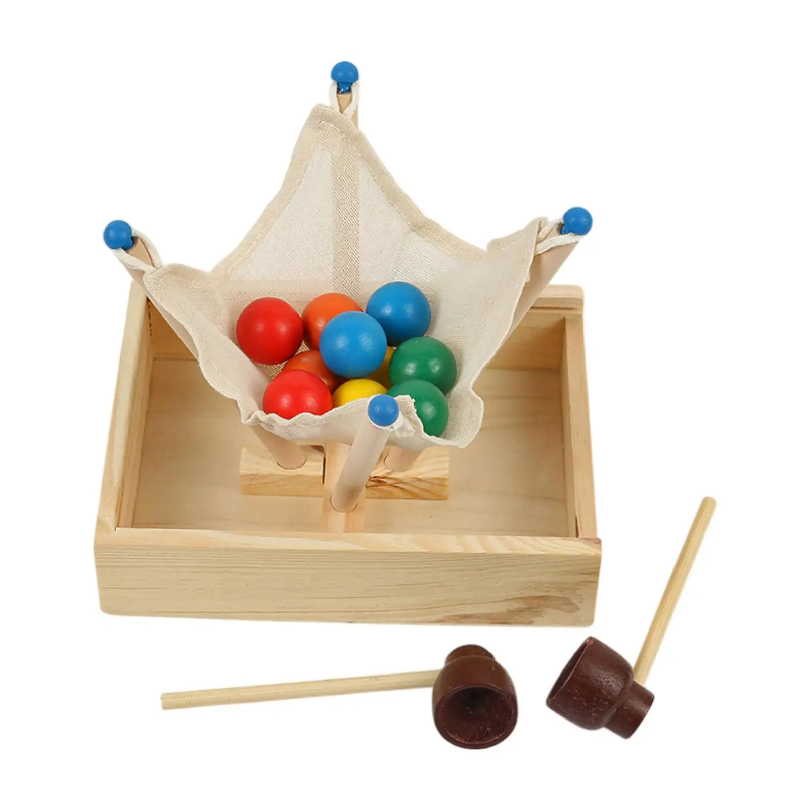 Jeux de balle pour enfants Montessori, Puzzle de reconnaissance des couleurs en bois, jouet d'empilage de tri pour cadeau d'anniversaire en intérieur, activité de jeu de rôle