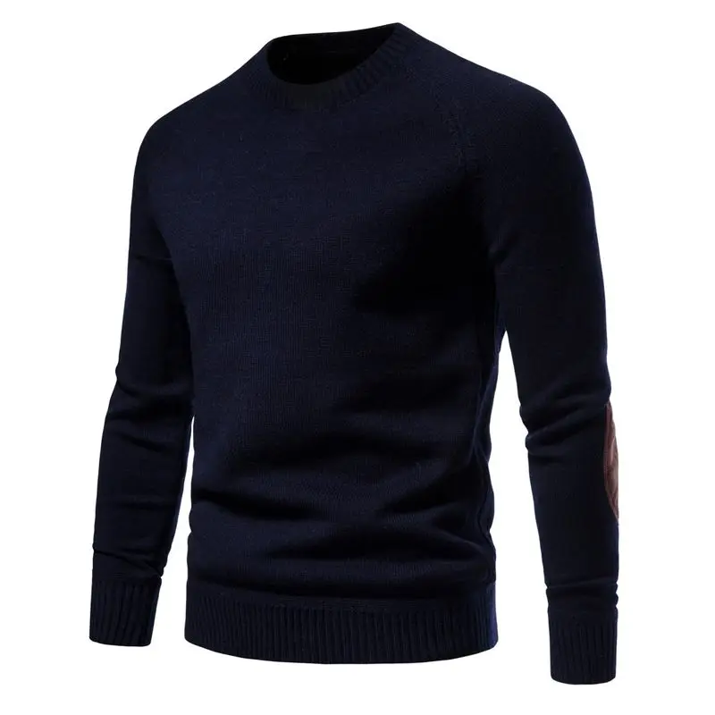 Autumn and Winter Men's Pullover Round Neck Sweater Trend Fashion Slim Fit Thick Knit Sweater Handsome Youth Base Shirt