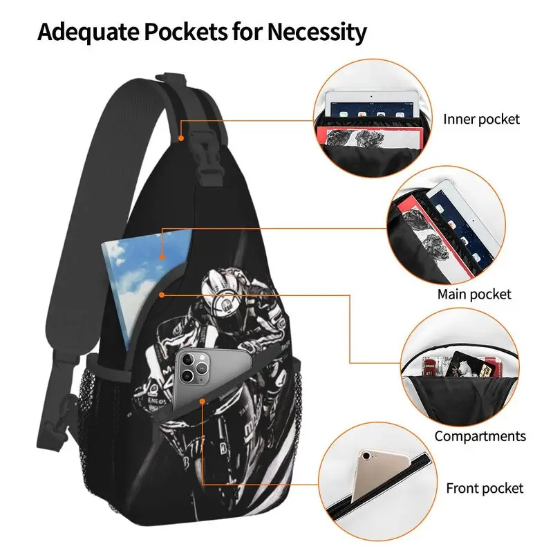 Mochila de carreras de motocicleta personalizada para hombre, bolsos de hombro a la moda, bandolera de pecho, mochila de viaje, mochila de día