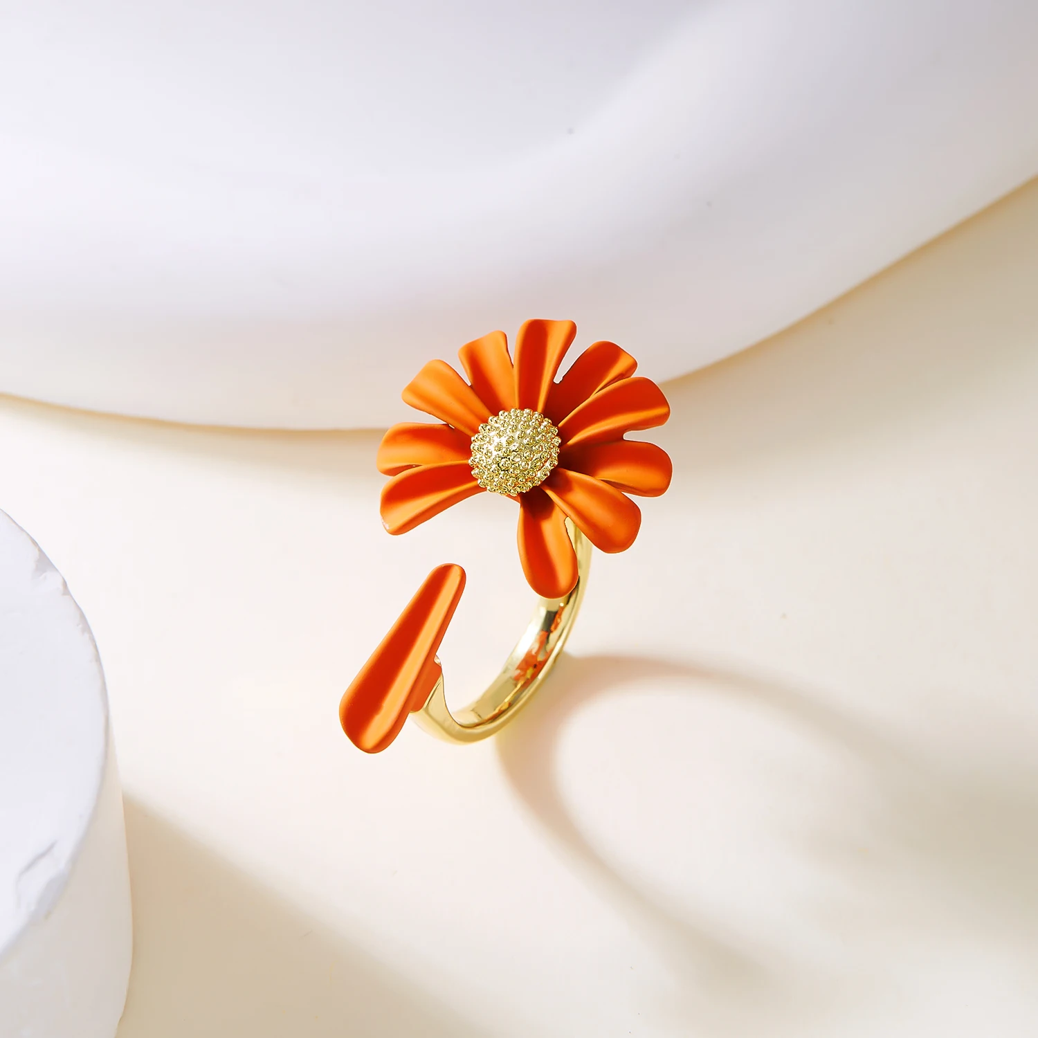 Gänseblümchen-Öffnungsringe für Frauen, elegant, einfach, bunt, Blume, verstellbare Ringe, Verlobung, Hochzeit, Fingerschmuck, Geschenk – Detail 15