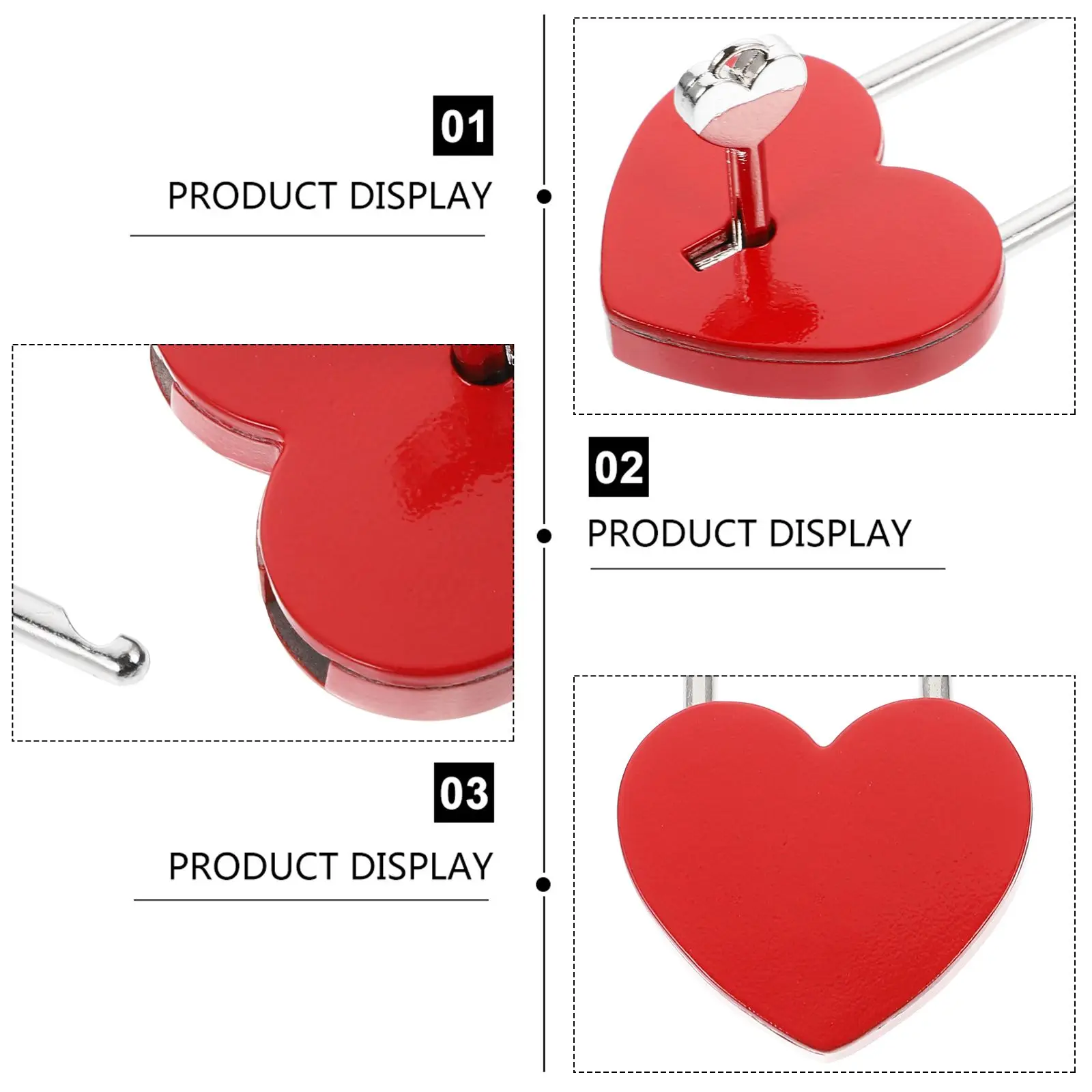 Heart-Shaped Lock Padlock Mini Size Durable Rust-Proof Multi-functional Security Lock for Suitcase Drawer Cabinet