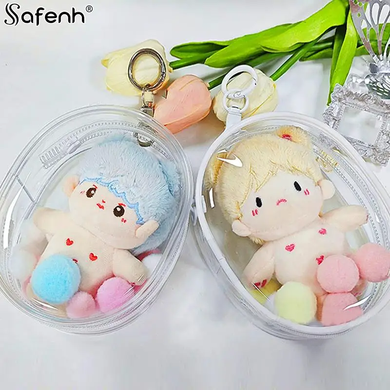 

1pcs Jewelry Plush Doll Out Bag PVC Transparent Cotton Doll Transparent Display Pouch Clear Storage Case For Anime Cartoon Dolls