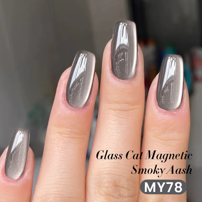 BORN PRETTY 10ml Grey Glass Bead Cat Magnetic Gel Nail Polish Black Nails Nail Art Manicure Semi Permanent Soak Off UV Gel
