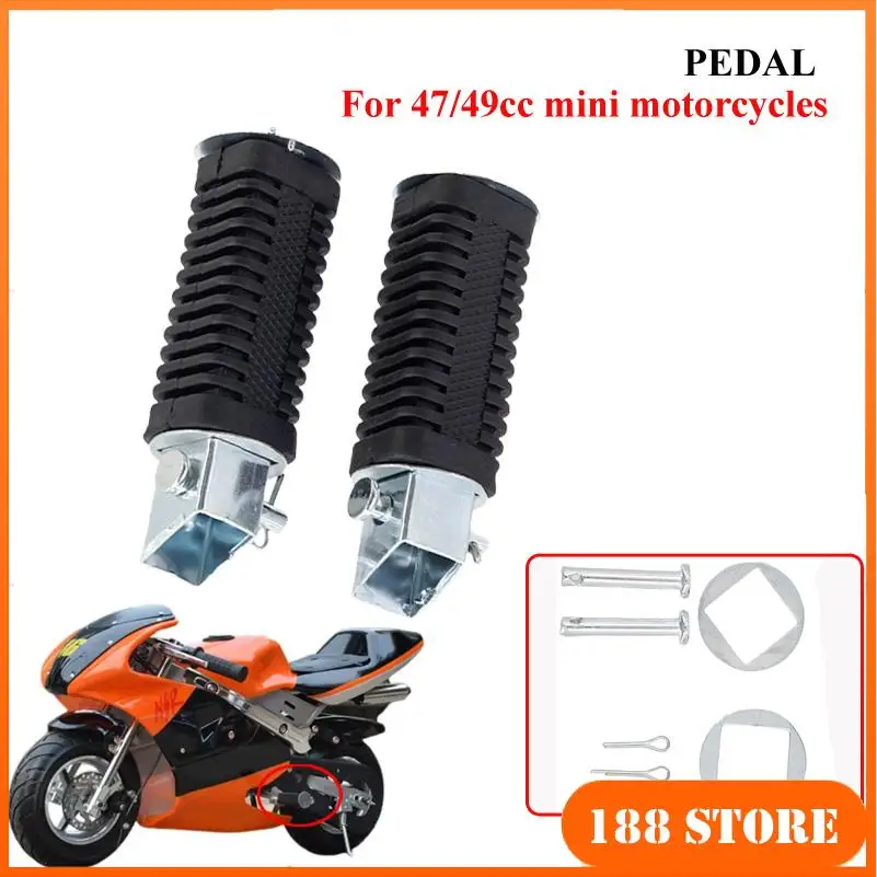 Universelle Motorrad-Fußrasten - Langlebige Fußstützen für Fahrer, Kompatibel mit 47cc 49cc Mini-Motor, Pocket Dirt Pit Bike