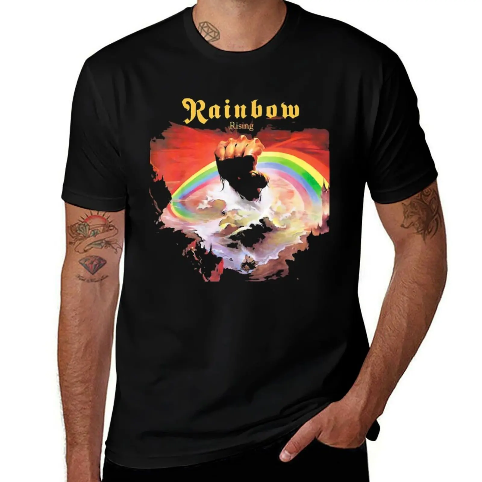 

rainbow rising T-Shirt t shirts for man pack cotton cotton tshirt 100% T-Shirt