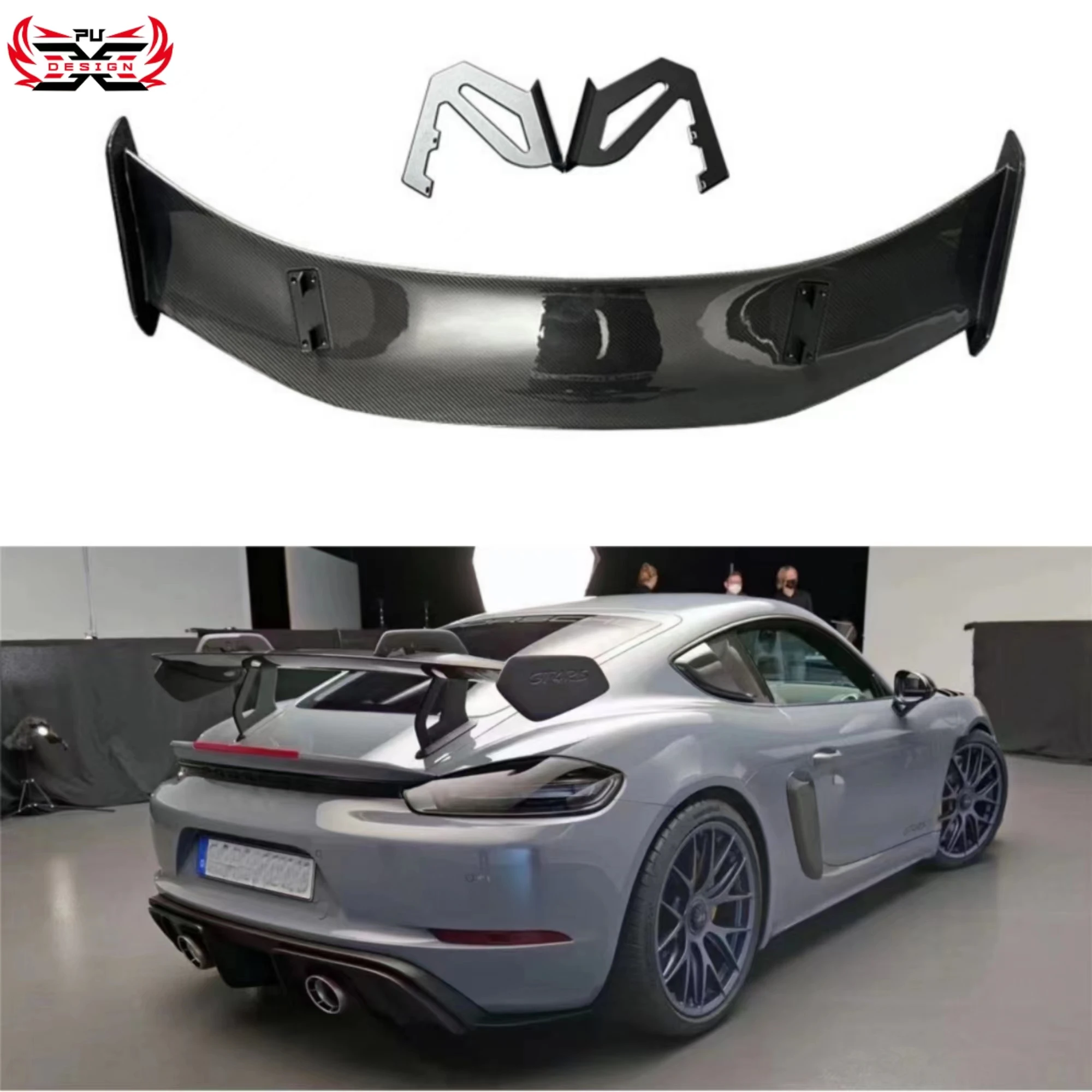 

Carbon Fiber RS Style Rear Trunk Wing Fits For Porsche Cayman 718 Boxster GT4 Rear Spoiler