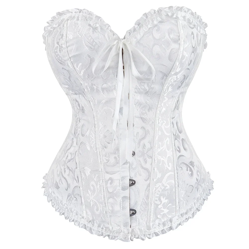 Corsets Bustiers for Women Lace up Flower Print Corset Top Corselet Sexy Overbust Vintage Victorian Costume Plus Size  Korsett